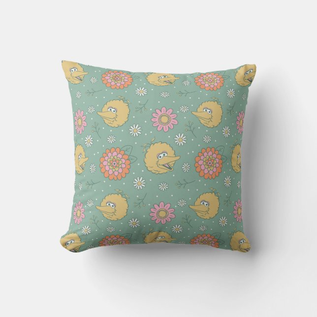 Coussin Big Bird | Good Vibes Floral Pattern (Recto)