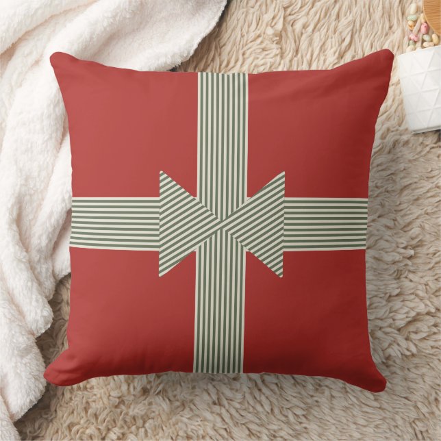 Coussin Big Bow of Striped Ribbon Red (Couverture)