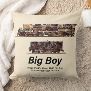 Coussin Big Boy Train à vapeur Vintage Locomotive américai