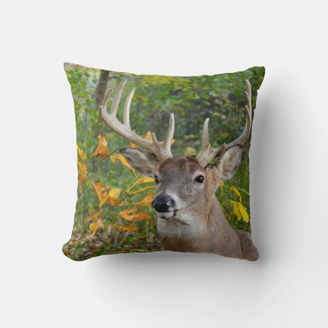 Coussin Big Buck Deer à Woods (Recto)