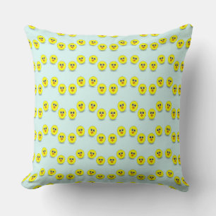 Coussin Big head chick on blue