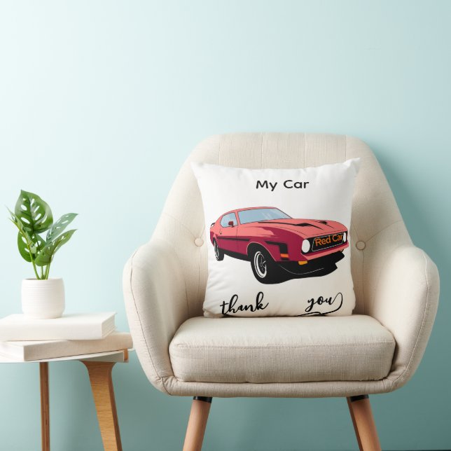 Coussin Big Red Car Throw Pillow –Home Décor (Chaise)