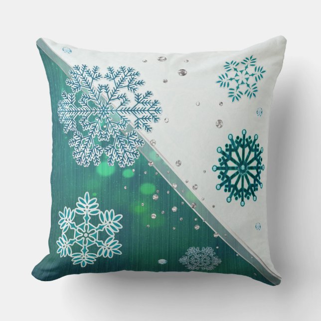 Coussin Bijoux de flocon de neige 3D (Recto)