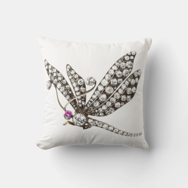 Coussin Bijoux du SOFA BLING de libellule de diamants (Recto)