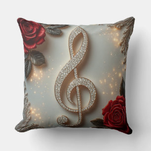 Coussin Bijoux élégants en diamant avec clé de sol