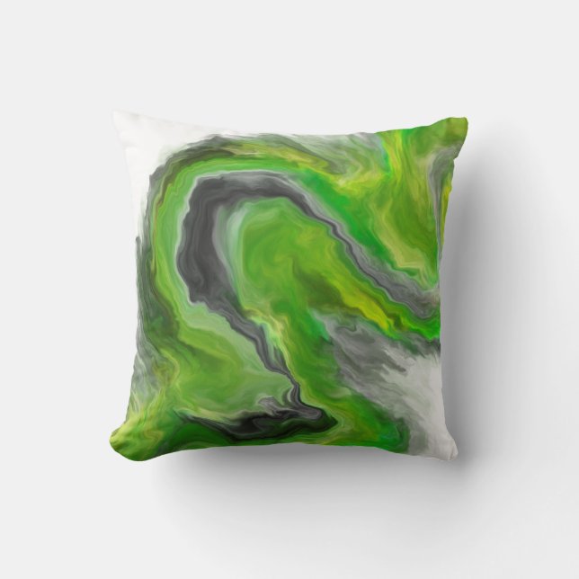 Coussin Bijoux gris noir vert citron vert citron ton flûte (Recto)