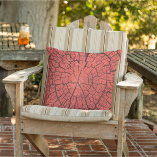 Coussin Bille de bois séchée coupe transversale bois rouge