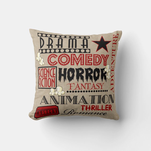 Coussin Billet de genre de cinéma de salle de cinéma (Recto)