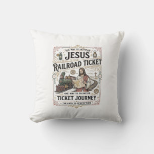 Coussin Billet de train Jésus Voyage Billet de train Jésus