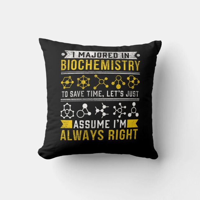 Coussin Biologiste du Humour de biochimie Blague de scient (Recto)