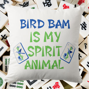 Coussin Bird Bam is My Spirit Animal Mahjong Bird Tiles