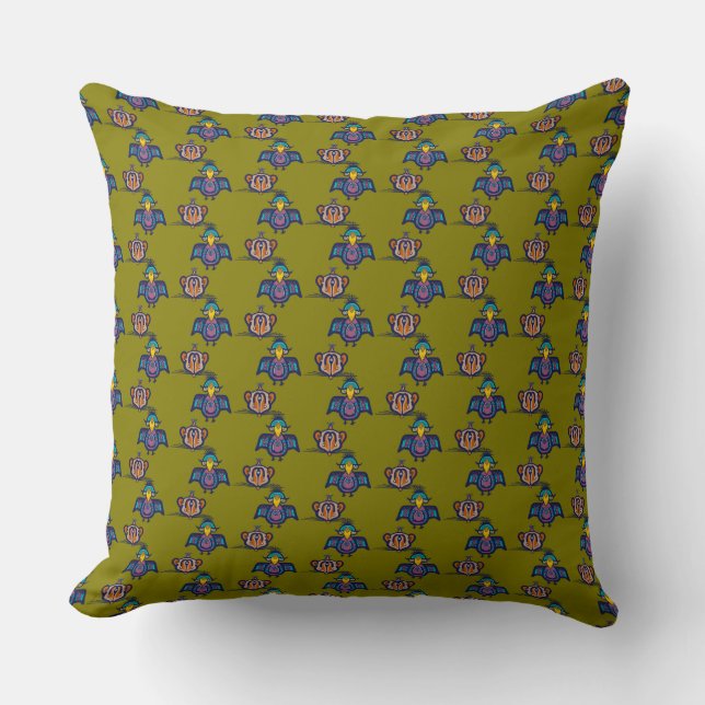 Coussin Bird & Mouse Throw Pillow (Recto)