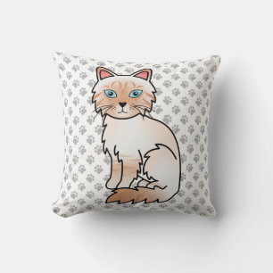 Coussin Birman / Ragdoll tigré pointe rouge Chat & Pattes