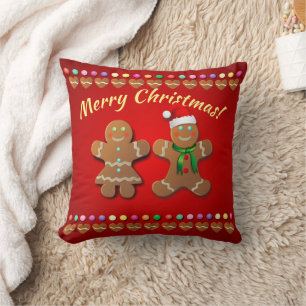 Coussin Biscuits en pain d'épice de Noël Jeter l'oreiller