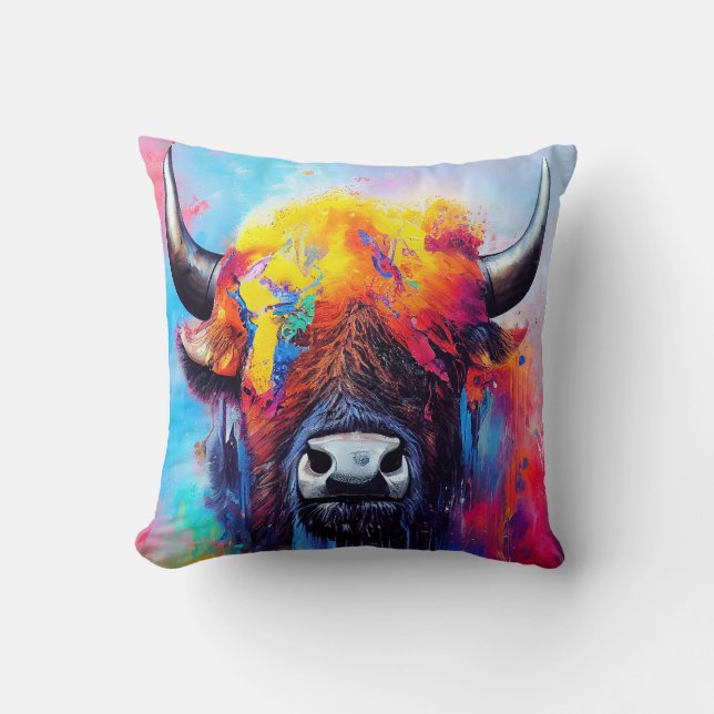 Coussin Bison Animal Discovery Adventure Nature Planet (Recto)