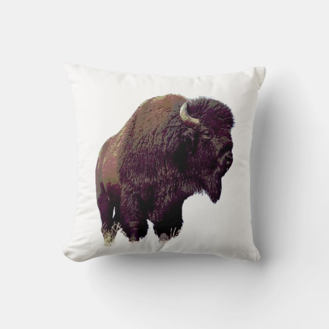 Coussin Bison Buffalo  (Recto)