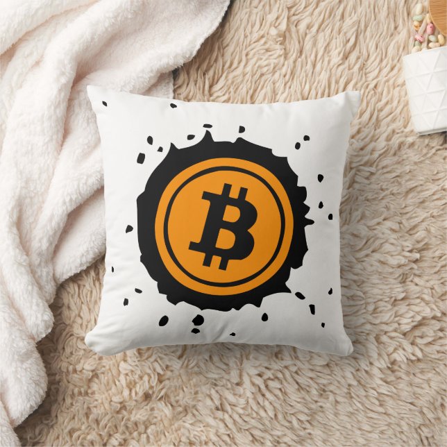 Coussin Bitcoin Logo Crypto Devise (Couverture)