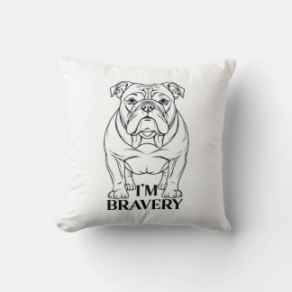 Coussin Black and White Bulldog Serious Expression