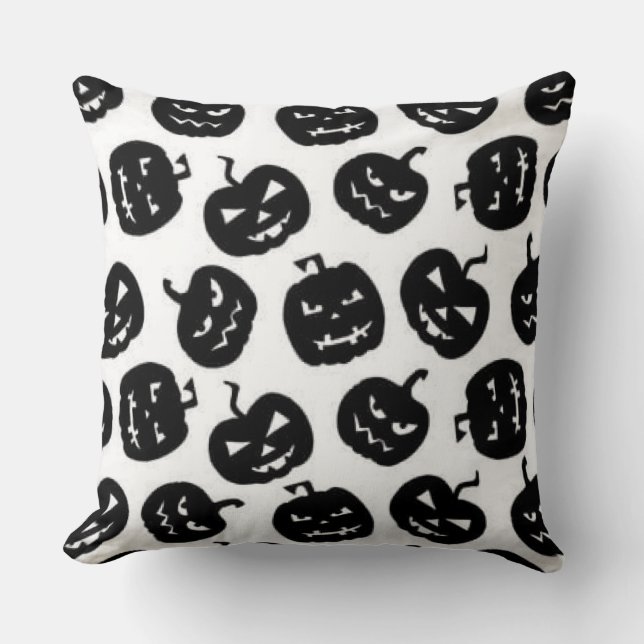 Coussin Black And White Halloween Elements  (Recto)