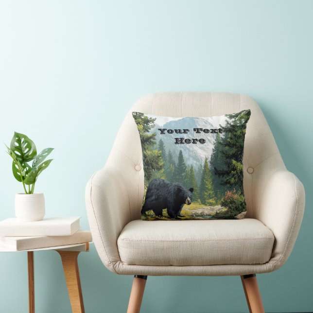 Coussin Black Bear Nature Pillow (Chaise)