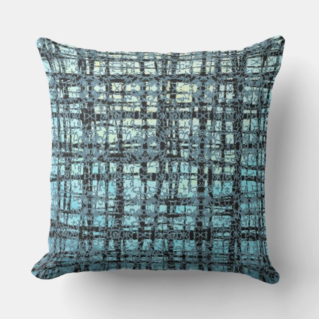 Coussin Black Check Motif de Blue X et O (Recto)