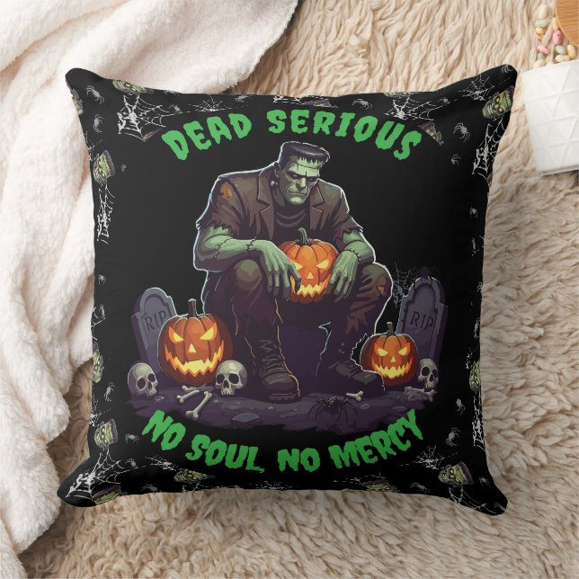 Coussin 🖤 Black Frankenstein Jeu d'oreiller 💀 🛋️ (Couverture)