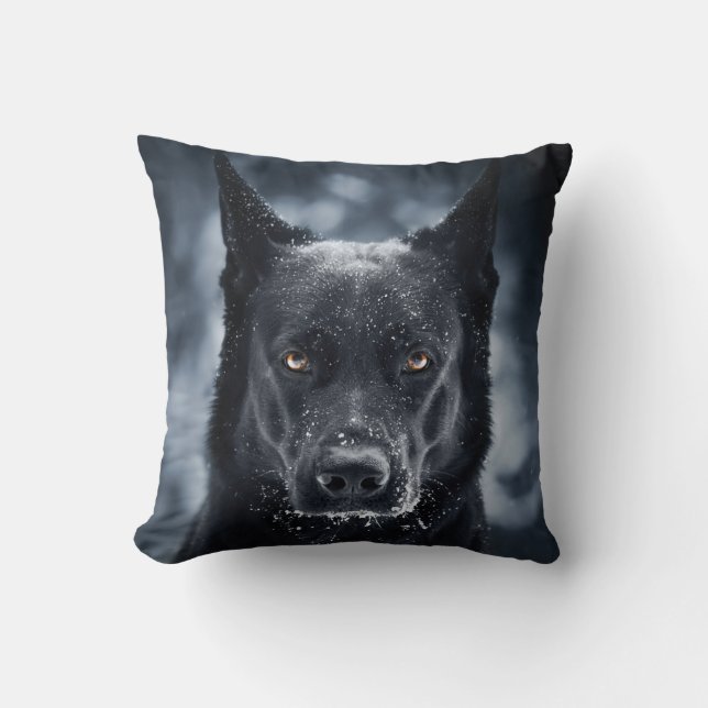 Coussin Black German Shepherd (Recto)