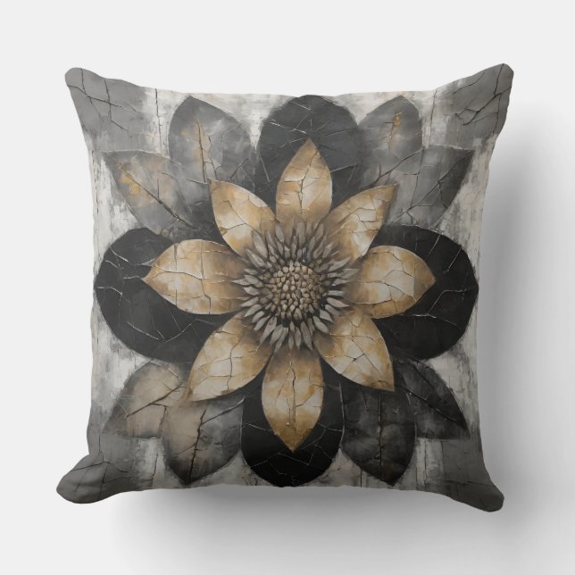 Coussin Black Grey Gold Farmhouse (Recto)