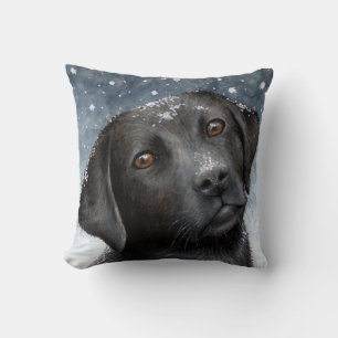 Coussin Black Labrador Chien 100 hiver bleu
