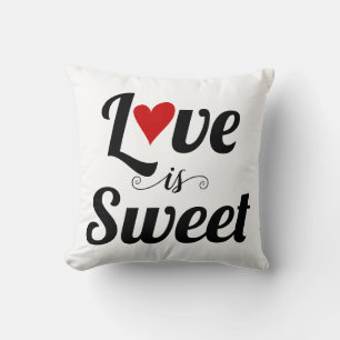 Coussin Black Love is Sweet, typographie audacieuse et coe