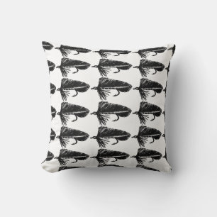Coussin Black Matuka Truite Adresse de retour Étiquette Th