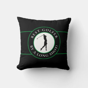 Coussin Black Meilleur Golfeur Par Un Long Tir Pour Son Ve