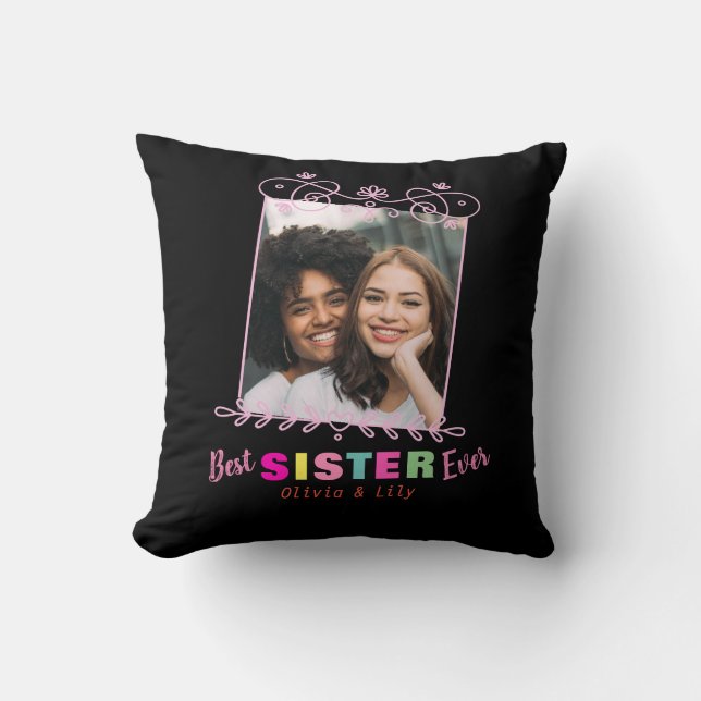 Coussin Black Pink Meilleure soeur de tous les BFF (Recto)