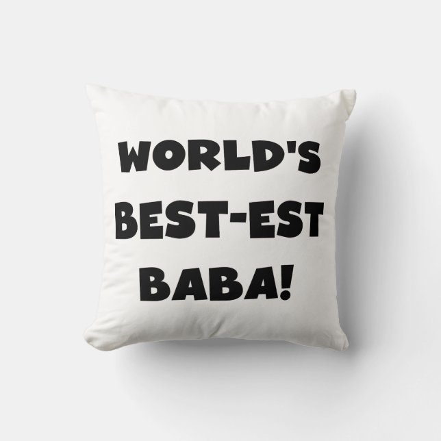Coussin Black Text Meilleurs T-shirts et cadeaux Baba (Recto)