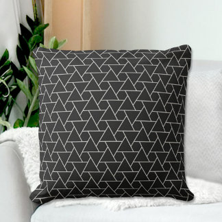 Coussin  Black Triangles Pattern Throw Pillow