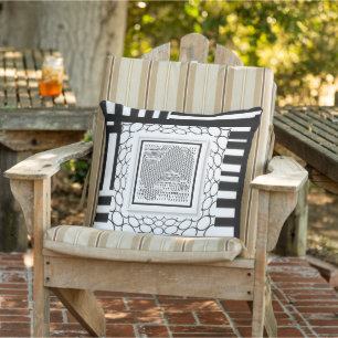 Coussin Black White Geo Collage