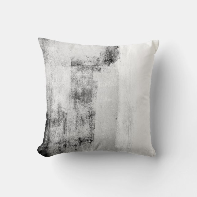 Coussin Black White Gray Abstract Decor Pillow (Recto)