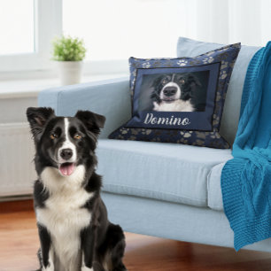 Coussin Black White Gris animal de compagnie Chien Photo P