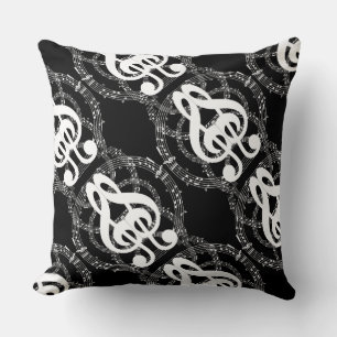Coussin Black & White Mirror Image Music 2