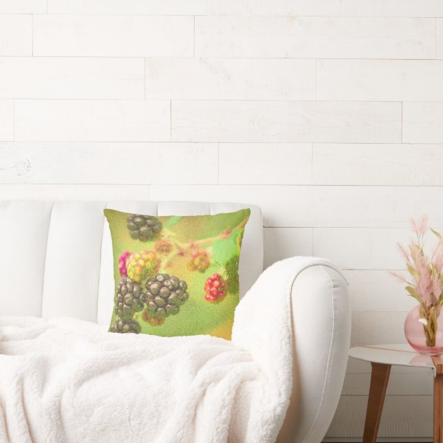 Coussin "Blackberries Fruit Plante" Photo mignonne. Comman (Canapé)