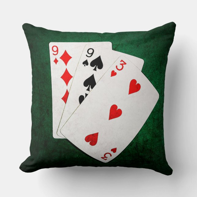 Coussin Blackjack 21 point - Neuf, Neuf, Trois (Recto)