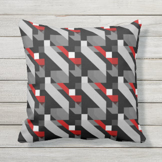Coussin BlackToned et motif géométrique de couleur rouge