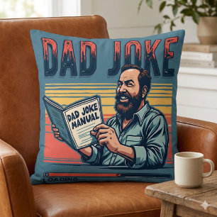 Coussin Blague de Papa Drôle Humour Rétro Esthétique Vinta