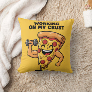 Coussin Blague personnalisée sur une pizza drôle d'haltéro