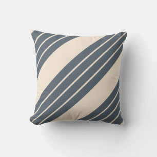 Coussin Blanc antique et rayures de corail noir