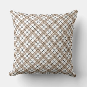 Coussin Blanc beige noir diagonale lumière à damiers motif
