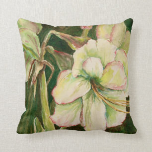 Coussin blanc d'accent d'amaryllis