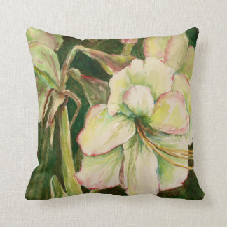 Coussin blanc d'accent d'amaryllis