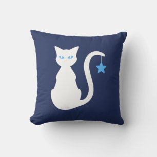 Coussin blanc de chat