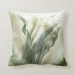 Coussin blanc de décorateur d'art de zantedeschia